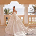 Sleeveless Silk Extended Trail Bridal Gown