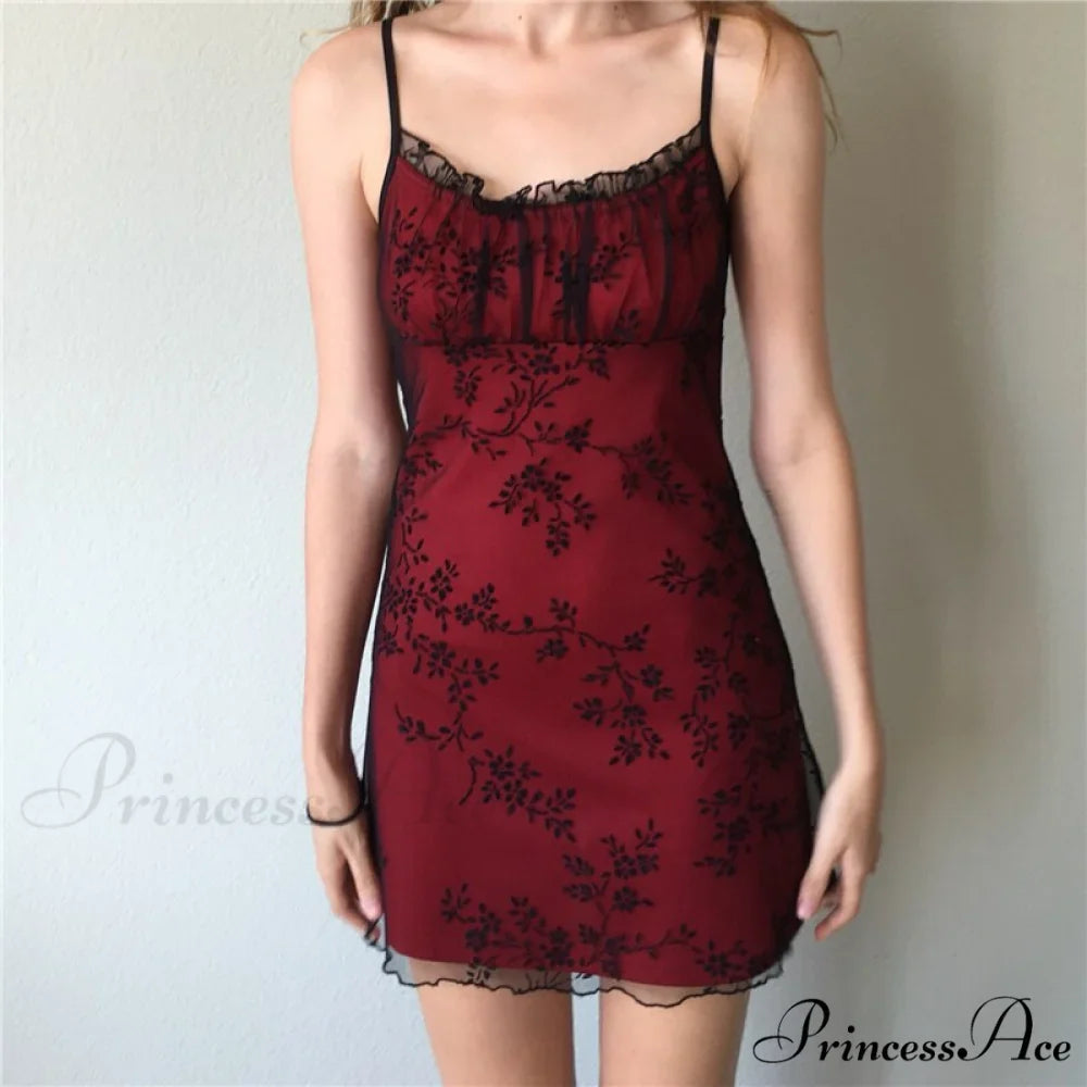 Sleeveless Slim Fit Floral Print Spaghetti Strap Mini Dress