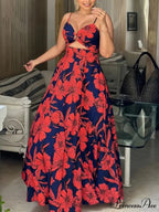 Sleeveless Spaghetti Strap Floral Beach Dress