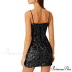 Sleeveless Sparkle Sequins Slim Mini Sexy Party Dress