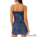 Sleeveless Sparkle Sequins Slim Mini Sexy Party Dress