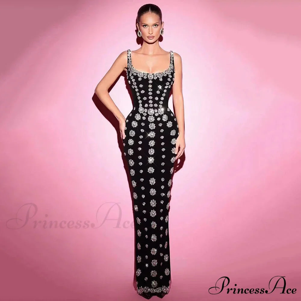 Sleeveless Sparkling Blossom Bandage Formal Gown