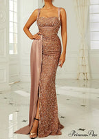 Sleeveless Sparkling Mermaid Prom Gown