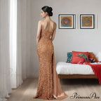 Sleeveless Sparkling Mermaid Prom Gown