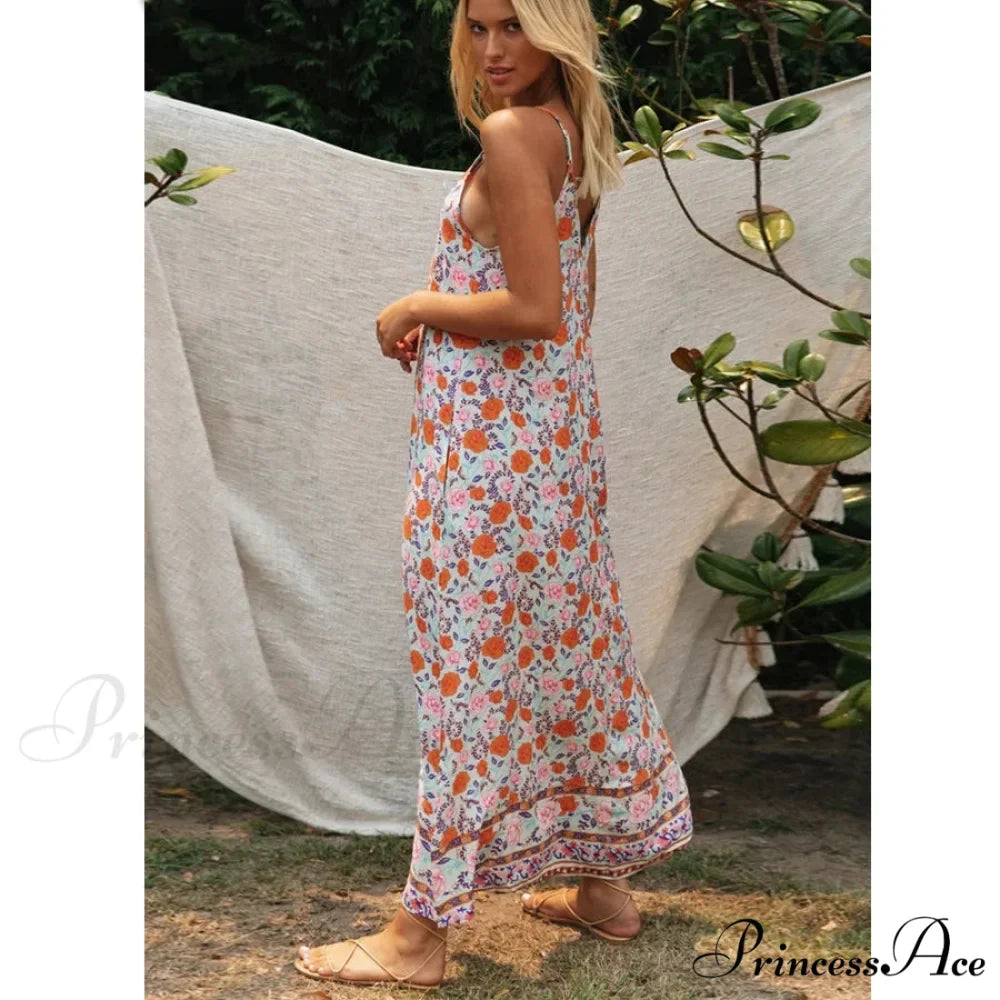 Sleeveless Strap Open Back Low-cut Summer Dress