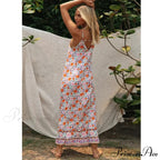 Sleeveless Strap Open Back Low-cut Summer Dress