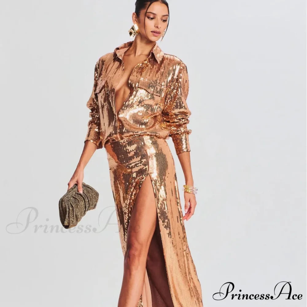 Sleeveless Trim Sequin Celebration Prom Dress