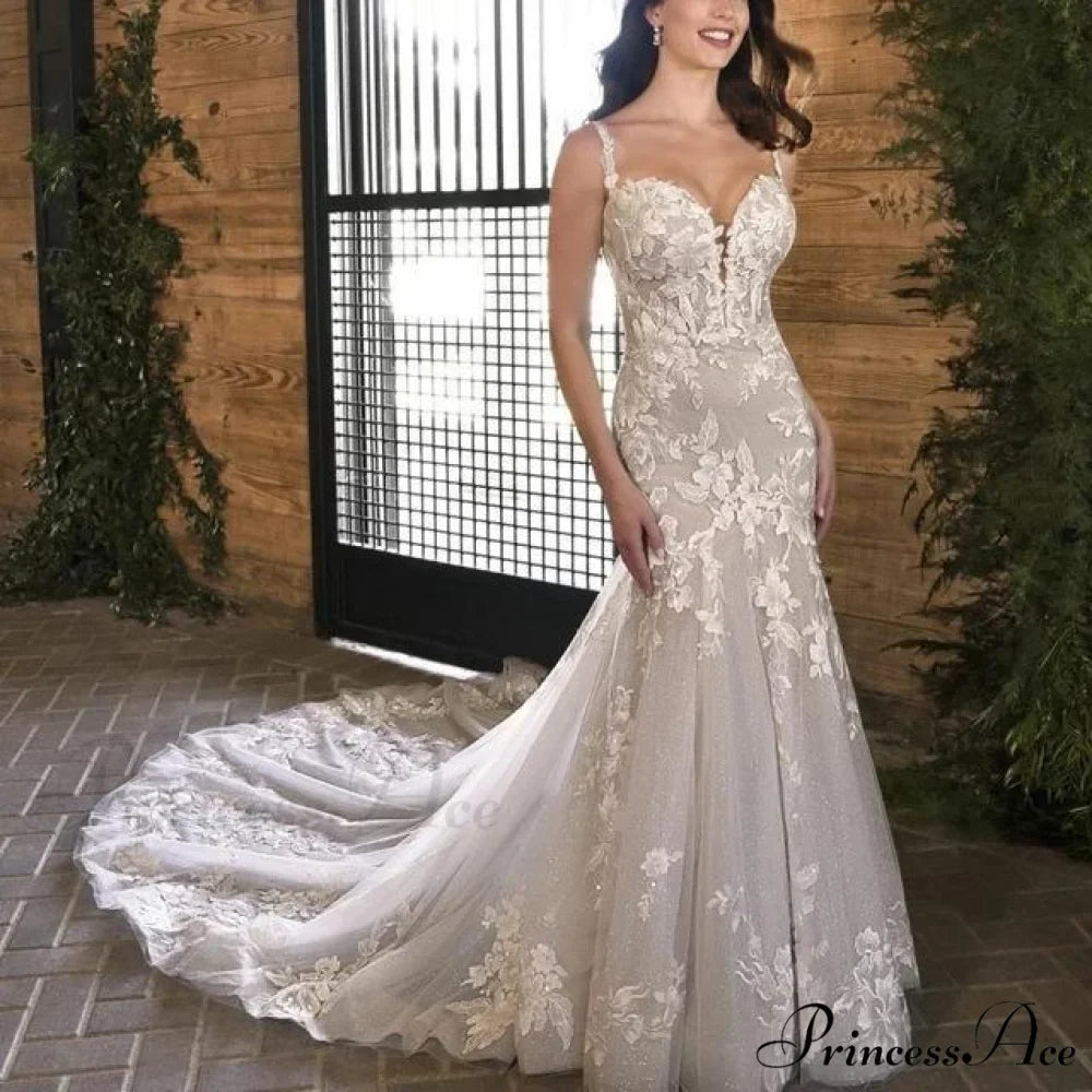 Sleeveless Trumpet Evening Marriage Gown
