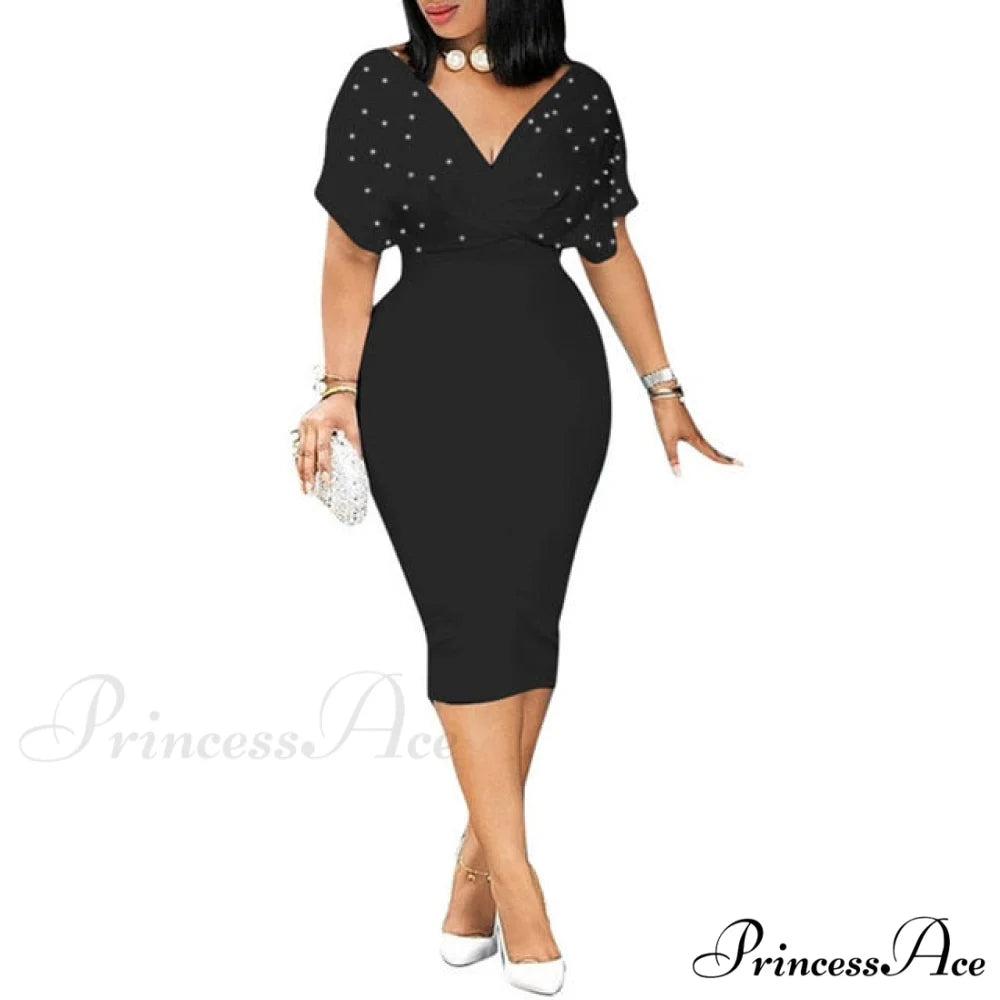 Sleeveless Turn Down Collar Office Lady Pencil Dresses