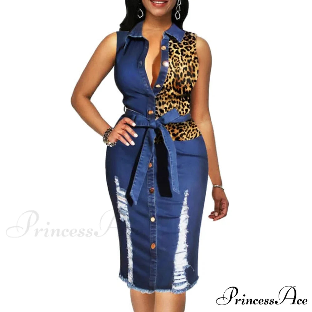 Sleeveless Turn Down Collar Office Lady Pencil Dresses