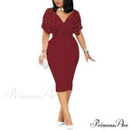 Sleeveless Turn Down Collar Office Lady Pencil Dresses