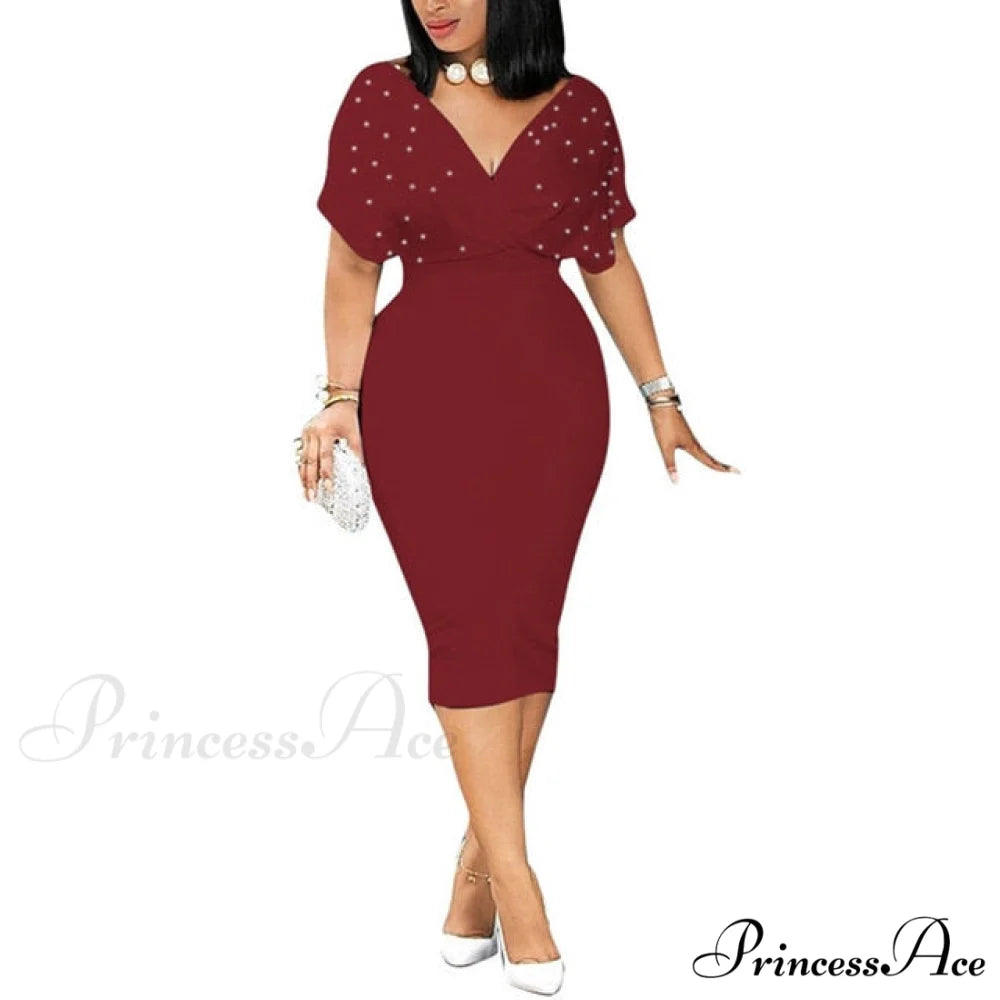 Sleeveless Turn Down Collar Office Lady Pencil Dresses