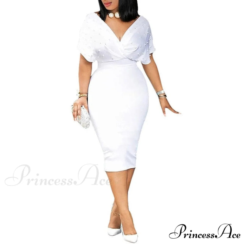 Sleeveless Turn Down Collar Office Lady Pencil Dresses