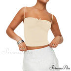 Slim Fit 3D Bow Ruched Sweetheart Neck Backless Spaghetti Strap Stylish Elegant Crop Top