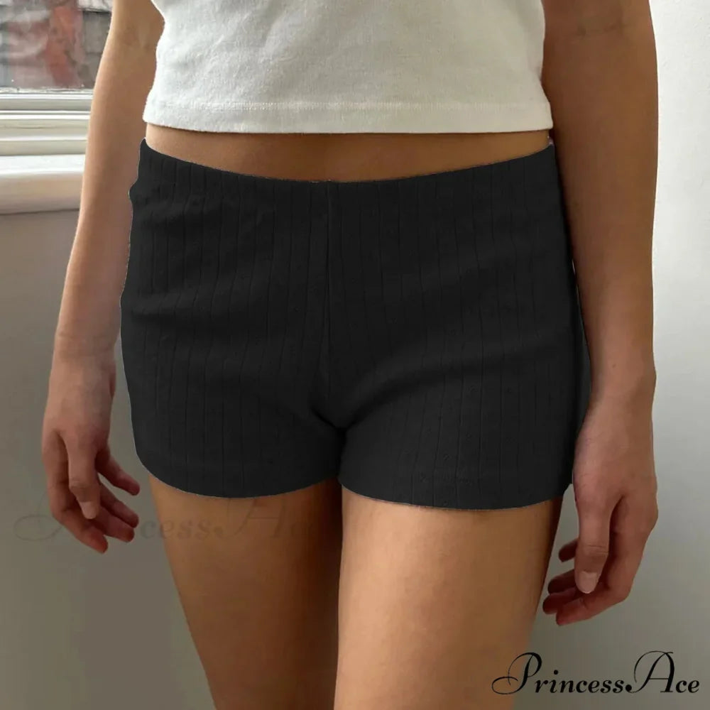 Slim Fit Retro Kawaii Solid Front Button Down Elastic Waist Pajamas Short