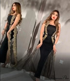 Slim Fit Sheath Perspective Mesh Split Shawl Dress