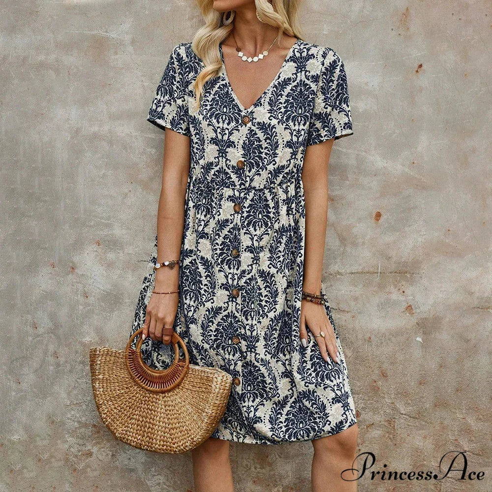 Slim Flower Casual Slim Summer Sundress