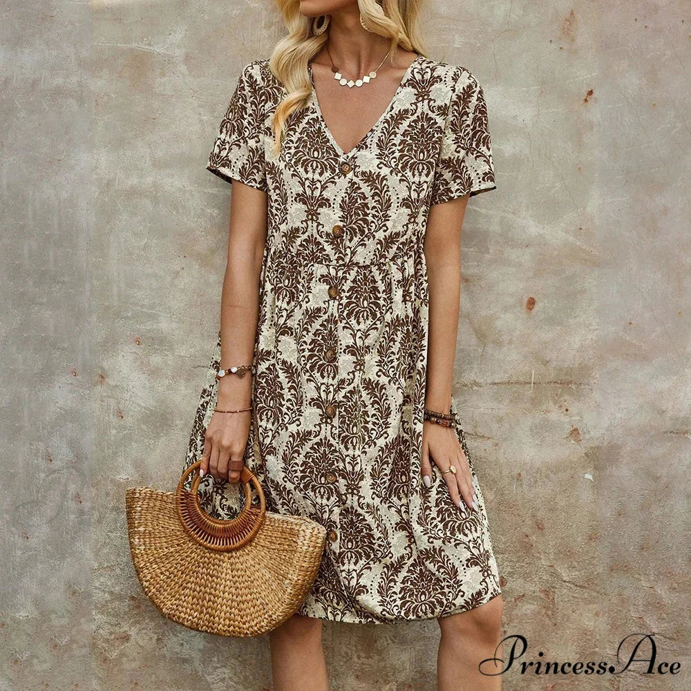 Slim Flower Casual Slim Summer Sundress