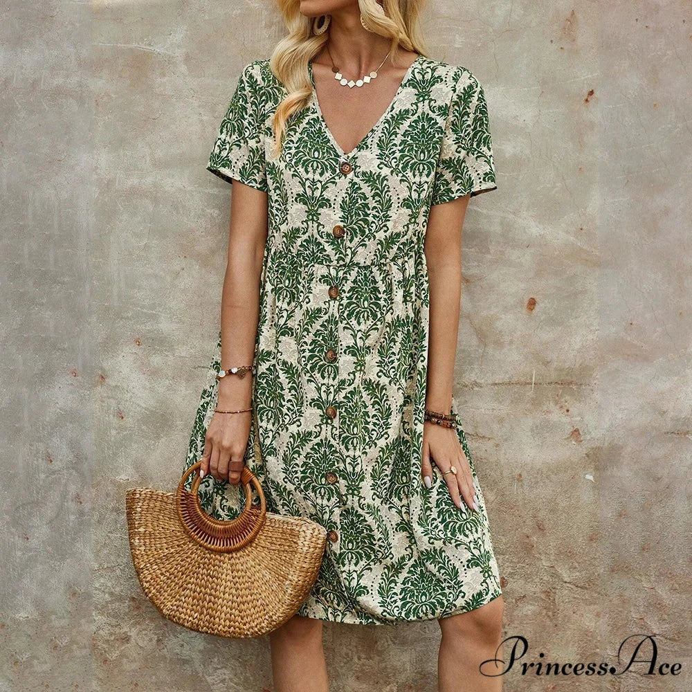 Slim Flower Casual Slim Summer Sundress
