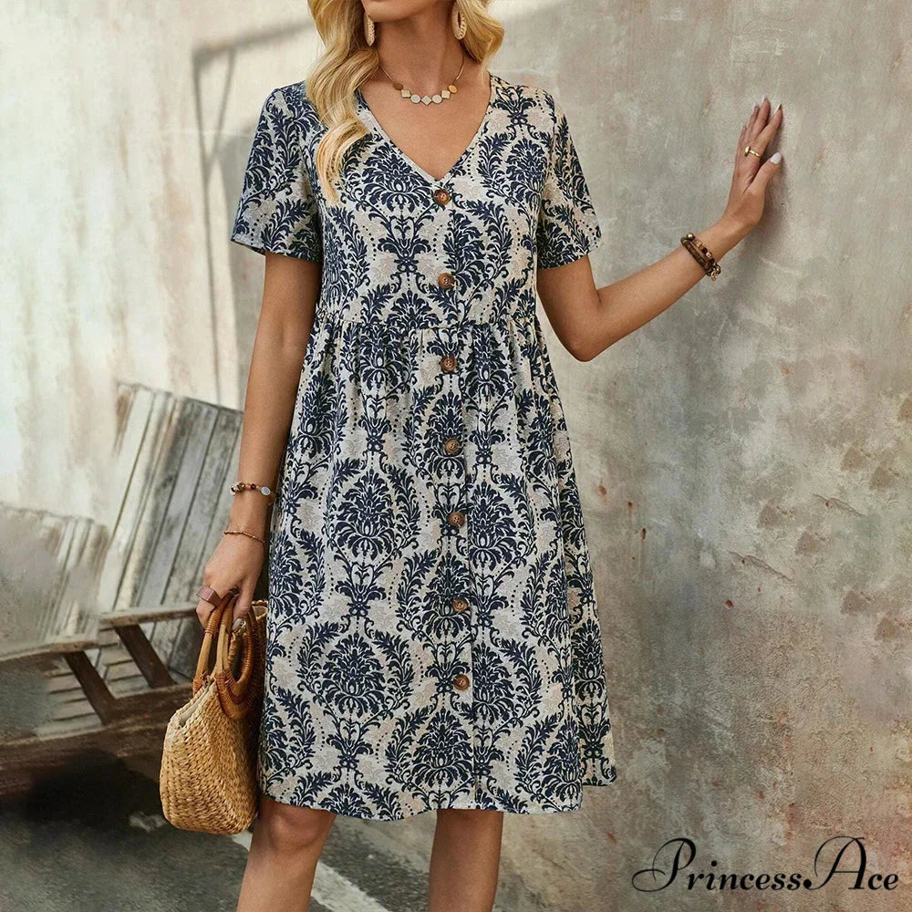 Slim Flower Casual Slim Summer Sundress