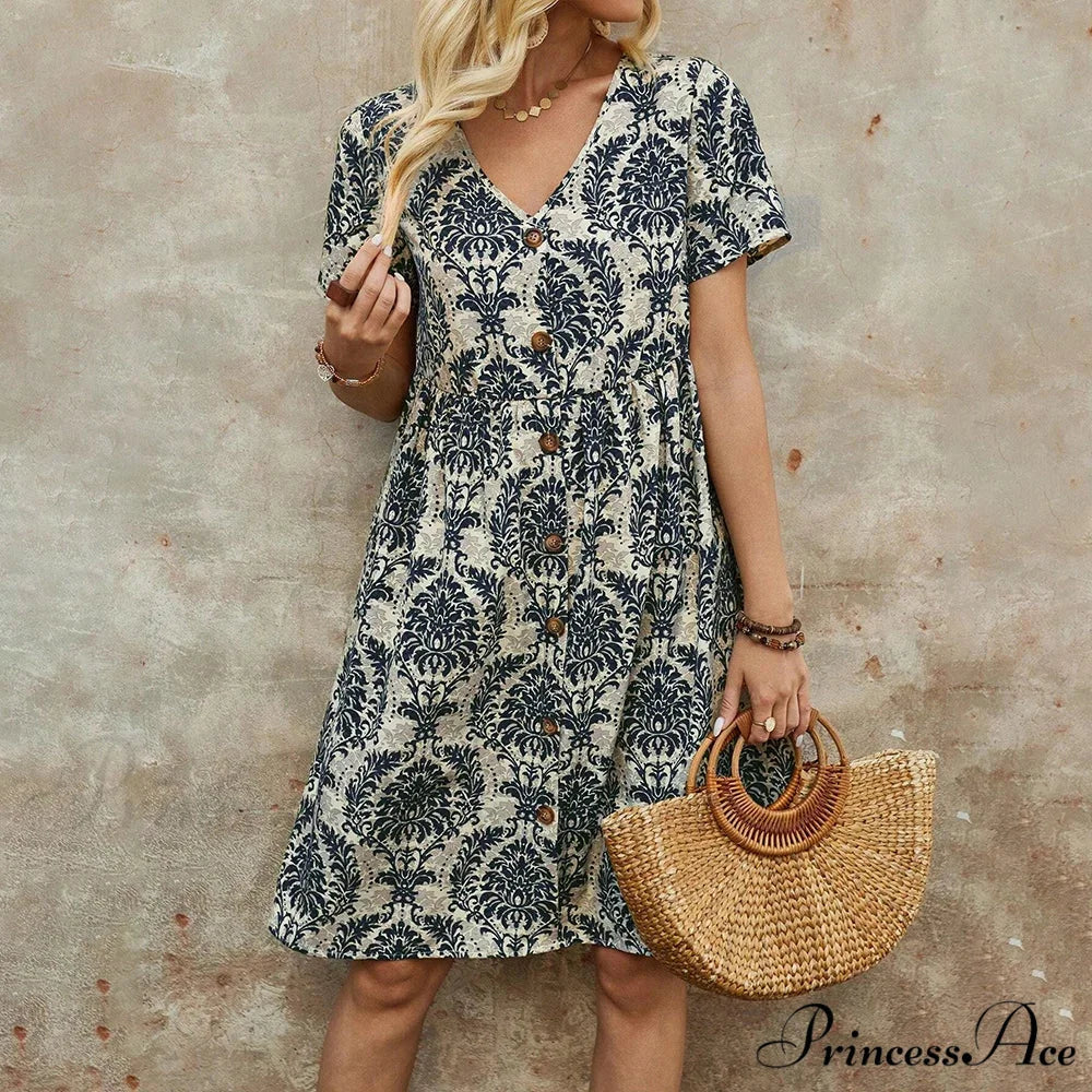 Slim Flower Casual Slim Summer Sundress