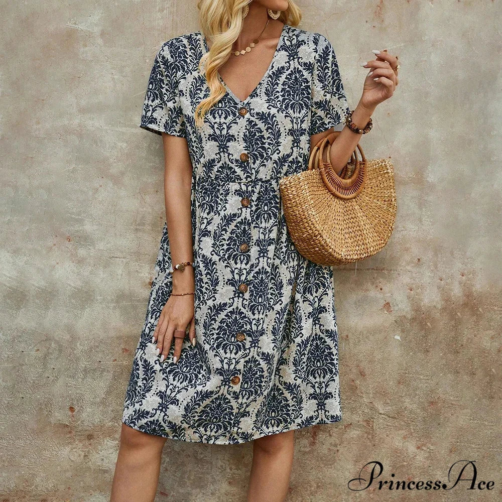 Slim Flower Casual Slim Summer Sundress