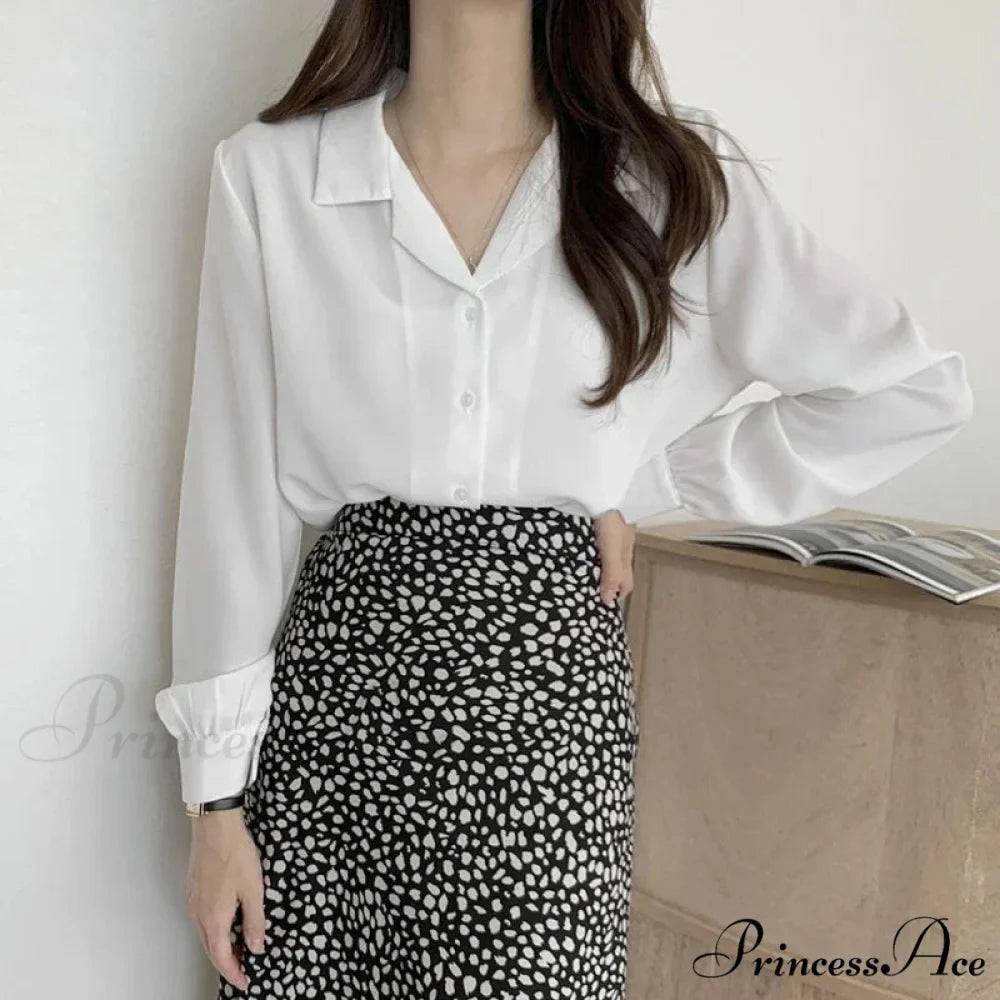 Slim Monochromatic Extended Sleeve Fold Over Collar Top