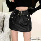Slim Pocket Encase Faux Leather Skirt