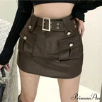Slim Pocket Encase Faux Leather Skirt