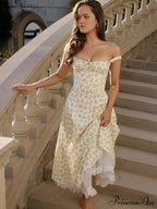 Slim Wrap Spaghetti Strap Pattern Floral Dress