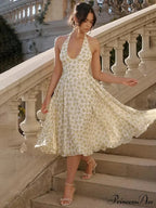 Slim Wrap Spaghetti Strap Pattern Floral Dress