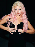 Sling Deep V Neck Black Party Dress