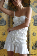 Sling Folded Sheer Mini Dress