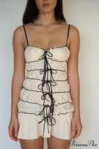 Sling Folded Sheer Mini Dress