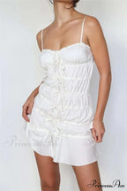 Sling Folded Sheer Mini Dress