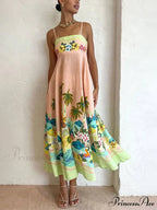 Sling Printed Stylish Casual Midi Dress