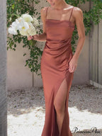 Slit Elegant Suspender Dress