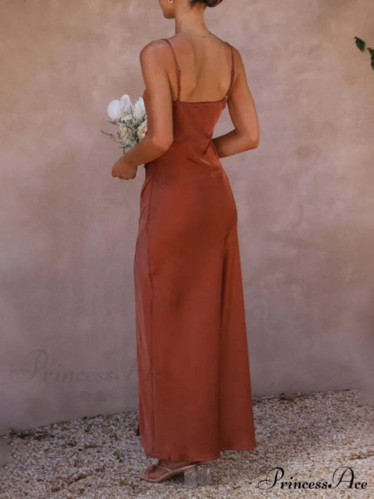 Slit Elegant Suspender Dress