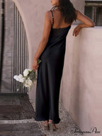 Slit Elegant Suspender Dress