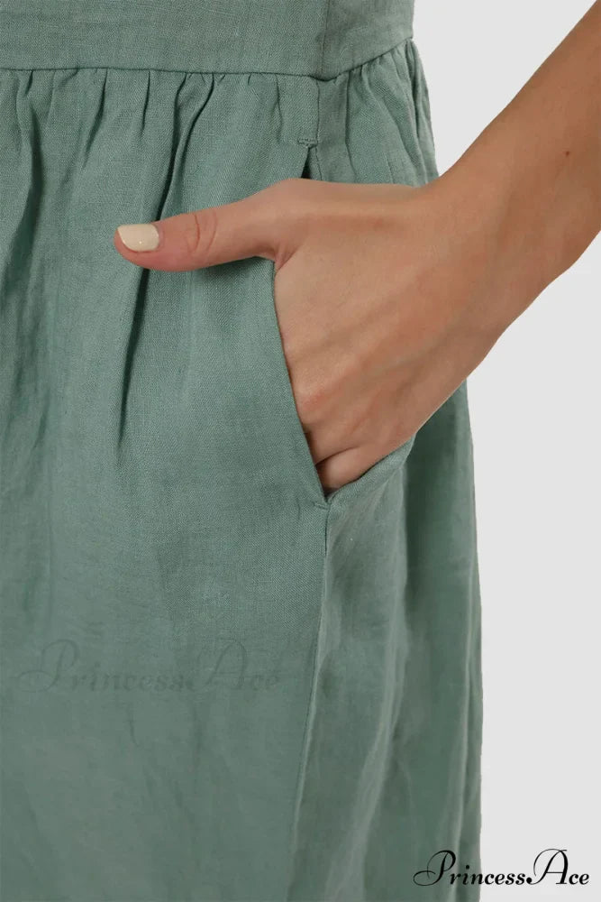 Slouchy Linen Daisy Dress