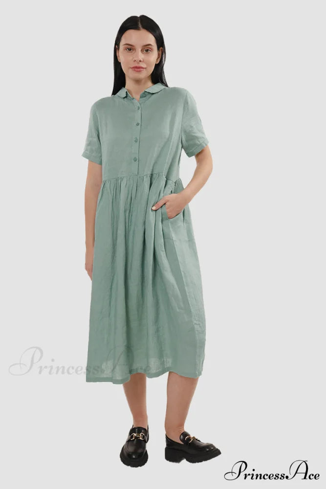 Slouchy Linen Daisy Dress