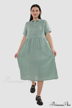 Slouchy Linen Daisy Dress