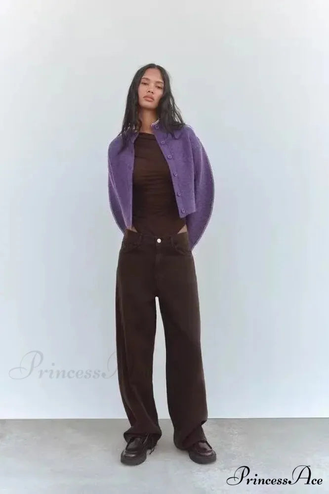 Sluggish Baggy Tall Neck Long Sleeve Cardigan