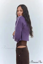 Sluggish Baggy Tall Neck Long Sleeve Cardigan