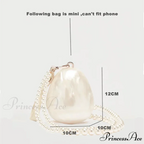 Small Acrylic Egg Pouch Beaded Strap Evening Purse