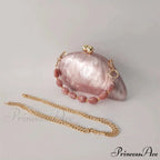 Small Azure Light Rose Acrylic Box Evening Clutch Purse