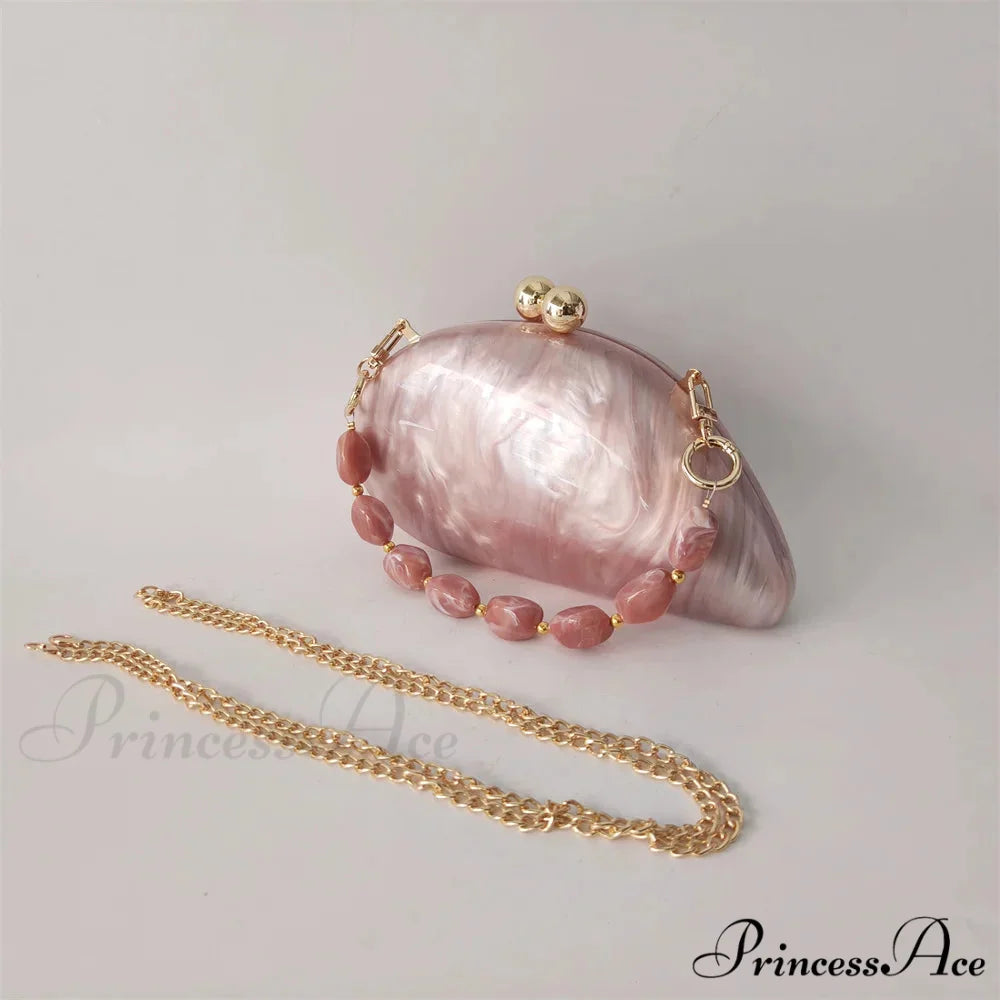 Small Azure Light Rose Acrylic Box Evening Clutch Purse