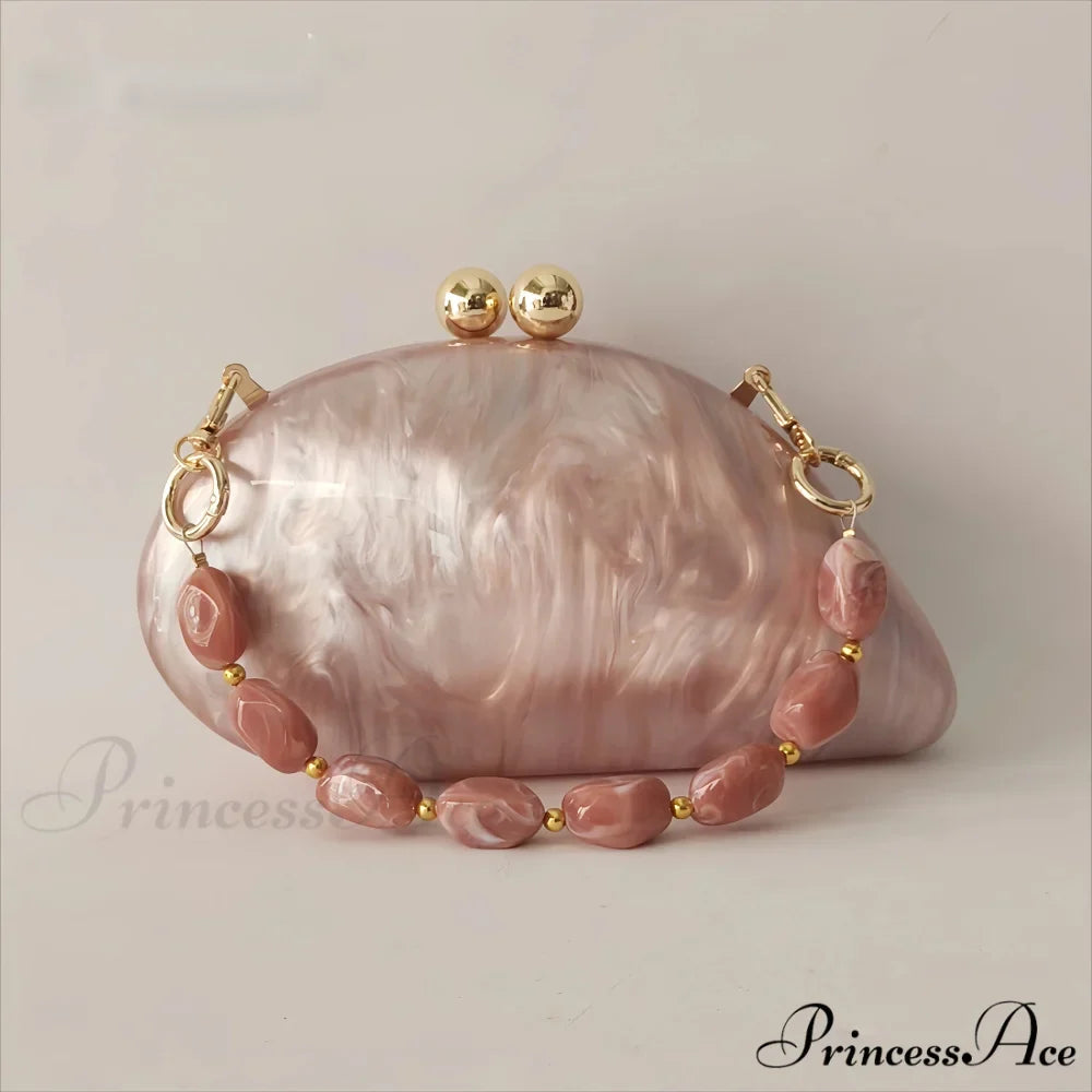 Small Azure Light Rose Acrylic Box Evening Clutch Purse