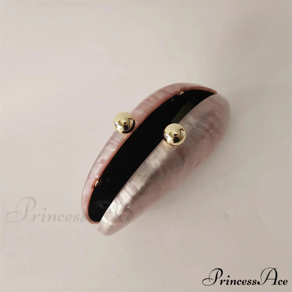 Small Azure Light Rose Acrylic Box Evening Clutch Purse