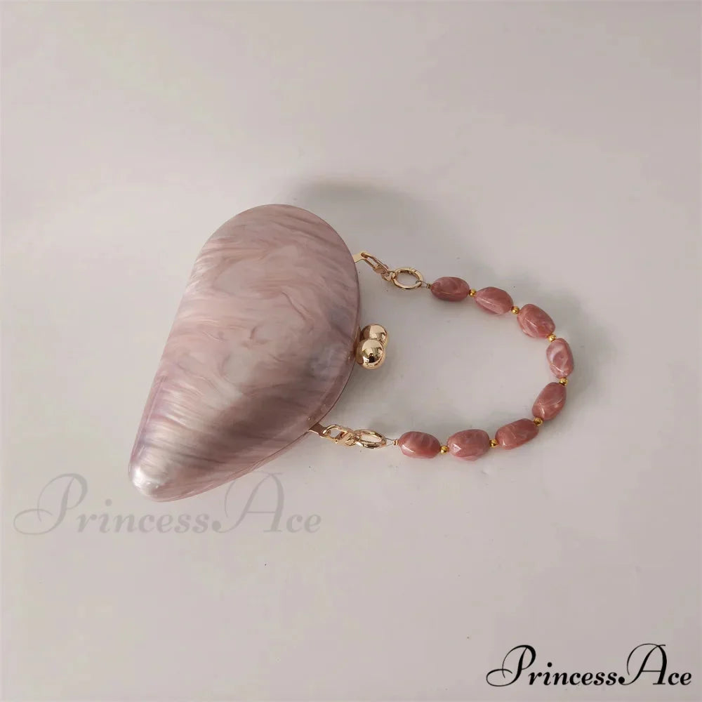 Small Azure Light Rose Acrylic Box Evening Clutch Purse